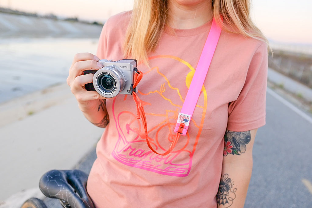 Camera Strap in Pink and Orange