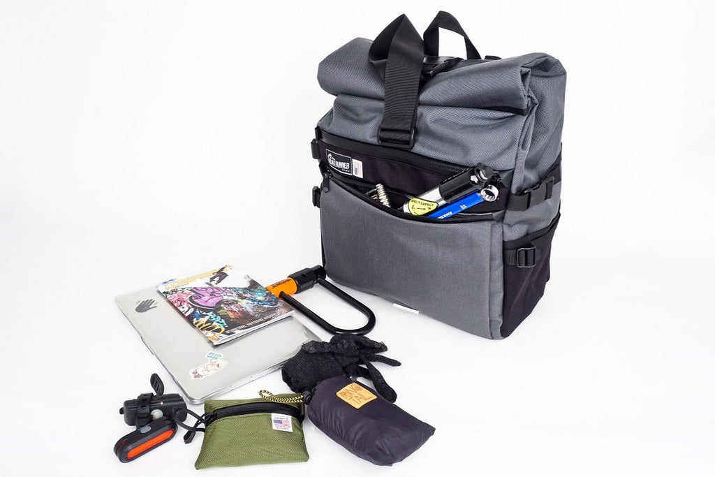 Large Grey Roll Top Displayed Contents
